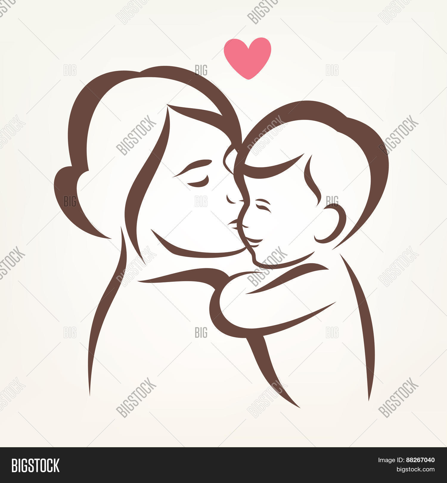 1500x1620 Mother Son Stylized Vector Vector Amp Photo Bigstock