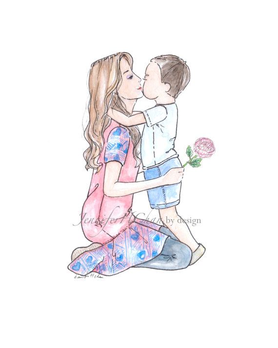 570x713 Mother Amp Sonillustrationfashion By Jenniferchanbydesign On Etsy