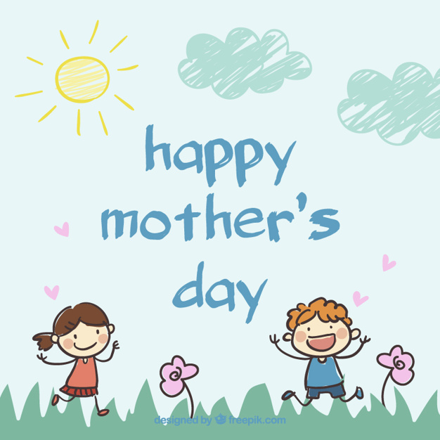 626x626 Mother's Day Calligraphy Drawing Card Vector Free Download
