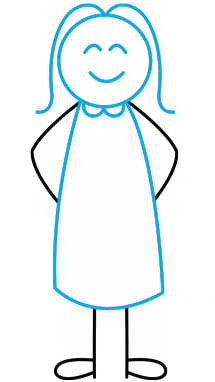 215x382 How To Draw Mother, People, Family, Easy Step By Step Drawing Tutorial