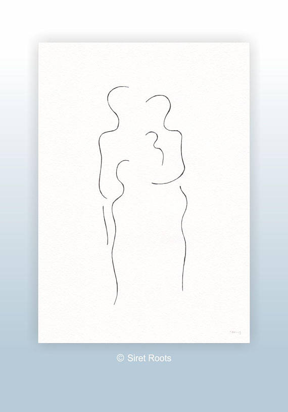 570x813 Family Sketch. Mother Father Baby And Child. Abstract Art