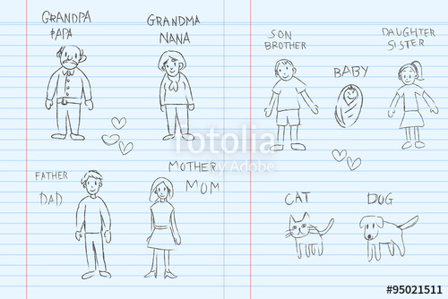 500x334 Kindergarten Children Doodle Drawing Family Relationship Couple