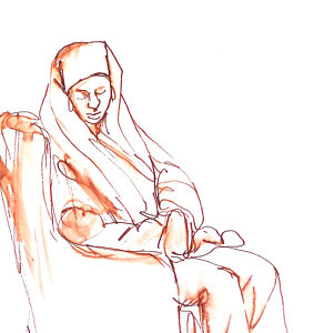 283x300 Mother Holding Baby Drawings Fine Art America