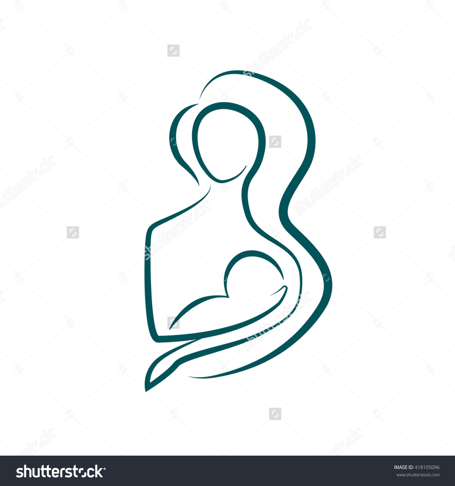 1500x1600 Stylized Circle Image Of Mother Holding Baby. Breastfeeding Logo