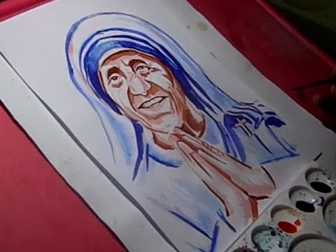 480x360 How To Draw Mother Teresa Drawing With Watercolors