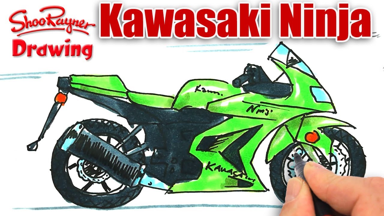 1280x720 How To Draw A Kawasaki Ninja Motor Bike