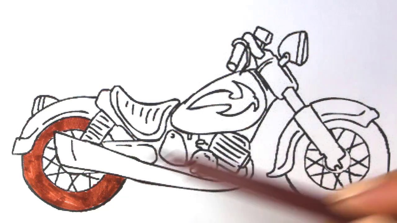1280x720 How To Draw A Motorcycle Kids How To Draw A Motorbike