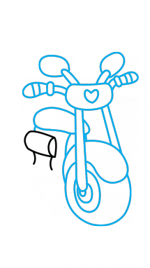215x382 How To Draw A Girl's Motorbike, Easy Step By Step Drawing Tutorial