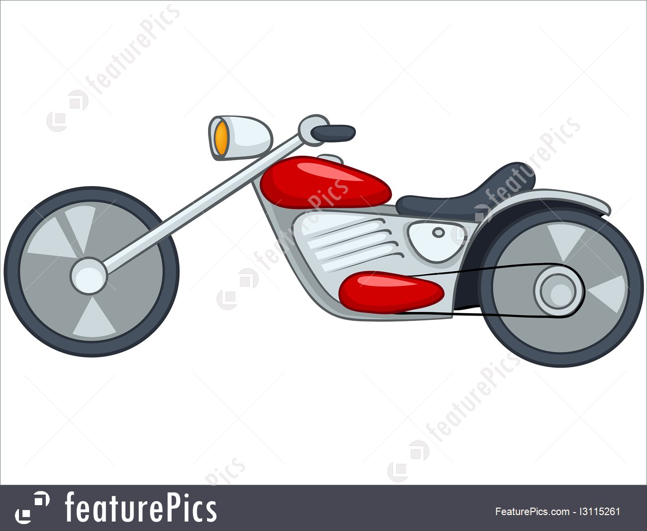 1300x1067 Illustration Of Cartoon Motorcycle