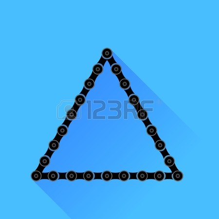 450x450 Motorcycle Or Bycicle Chain With Lock, Scheme Drawing Royalty Free