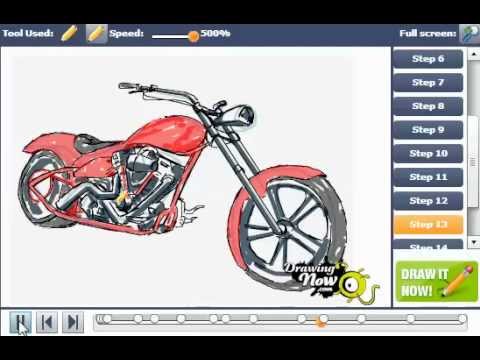 480x360 How To Draw A Chopper Motorcycle