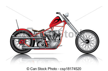 450x295 Red Custom Chopper On White Background Clip Art