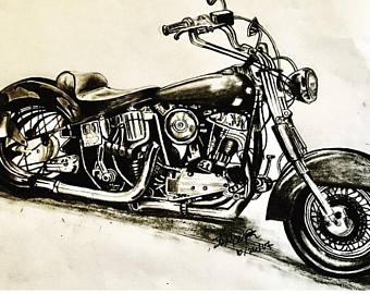 340x270 Motorcycle Drawing Etsy
