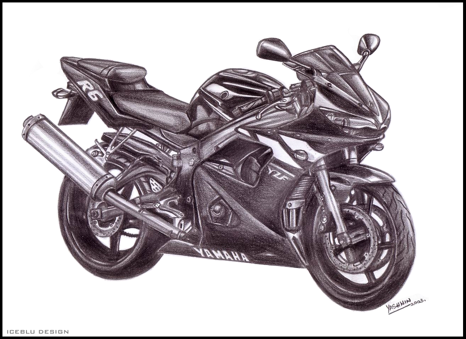 950x692 Yamaha R6 Pencil Sketch By Iceblu