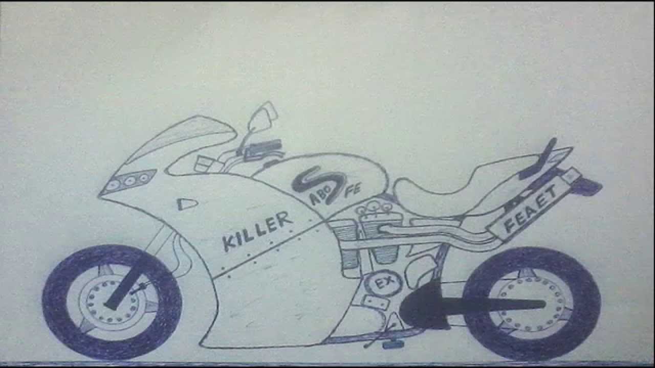 1280x720 Motorcycle Drawings