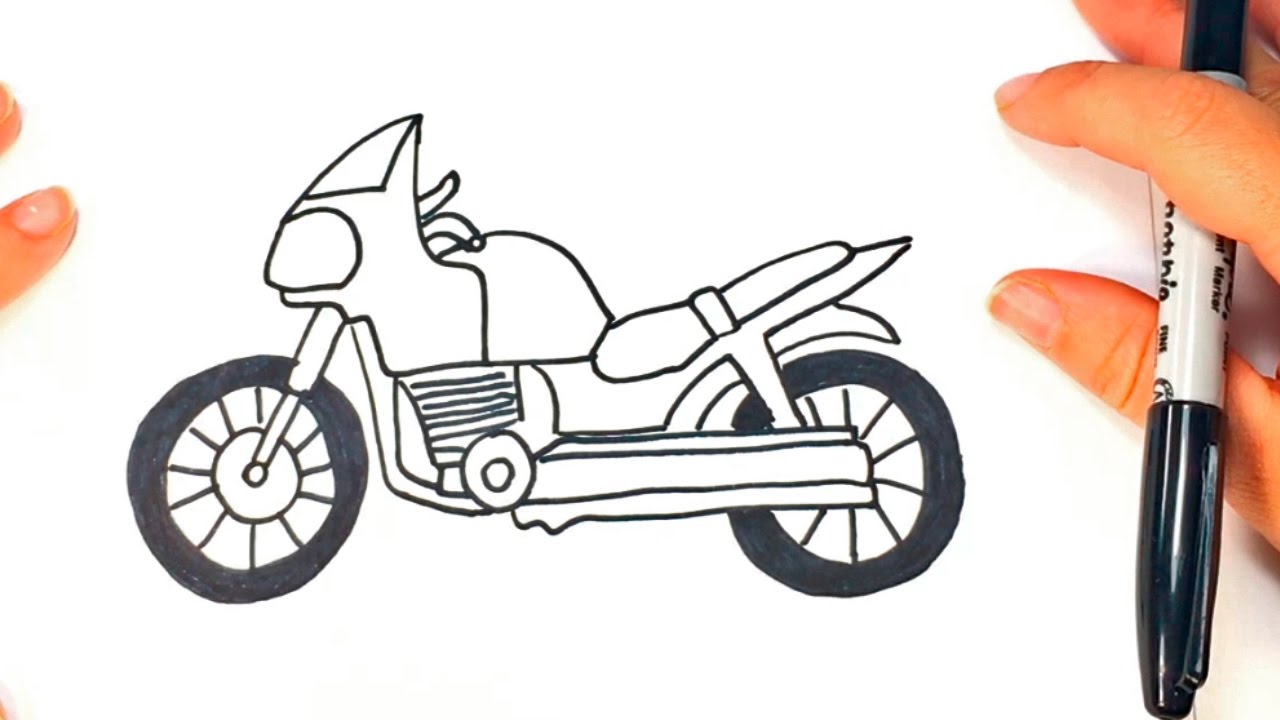 1280x720 How To Draw A Motorcycle Step By Step Motorcycle Drawing Lesson