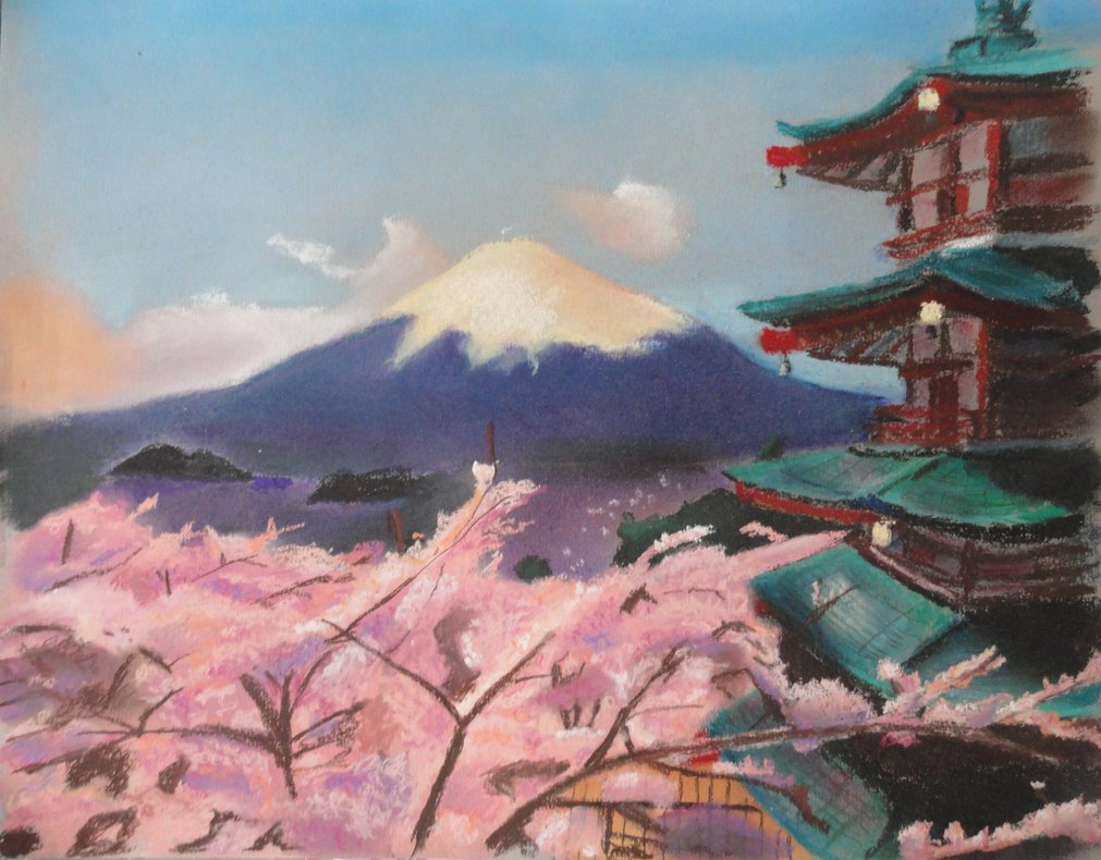 1011x790 Mt Fuji And Chureito Peace Pagoda By Alizeezephir