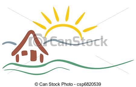 450x287 Mountain Symbol Symbol Of House And Mountains With Sun In Eps