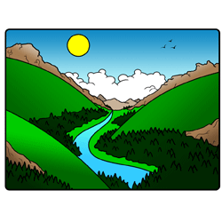 250x250 Cartoon Valley Step By Step Drawing Lesson