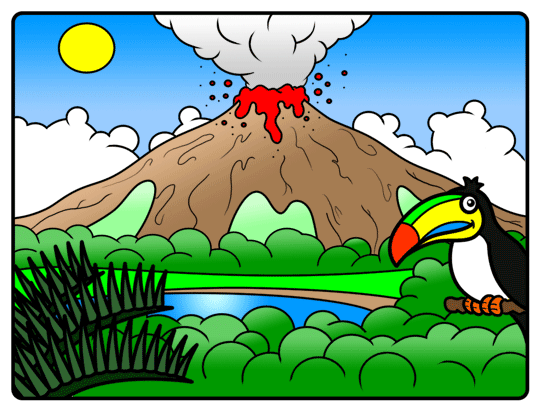 540x411 Cartoon Volcano Step By Step Drawing Lesson