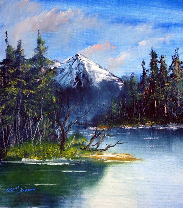 600x680 Mountain Lake Oil Painting Of A Scenic Mountain Lake. Oil
