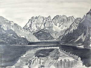 300x225 Mountain Lake Drawings