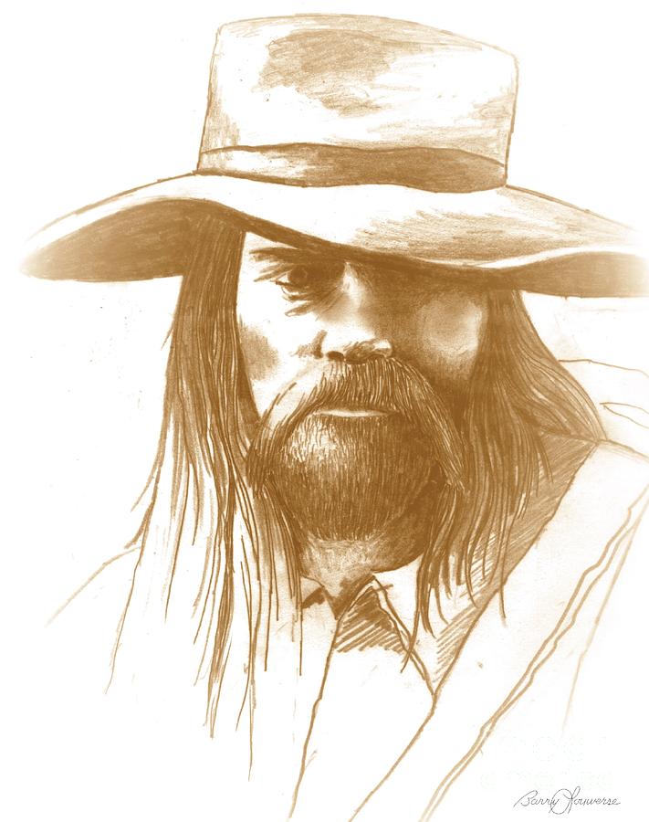 711x900 Mountain Man Drawing By Barry Louwerse
