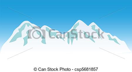 450x245 Snowy Mountain Peaks In Winter Vectors Illustration