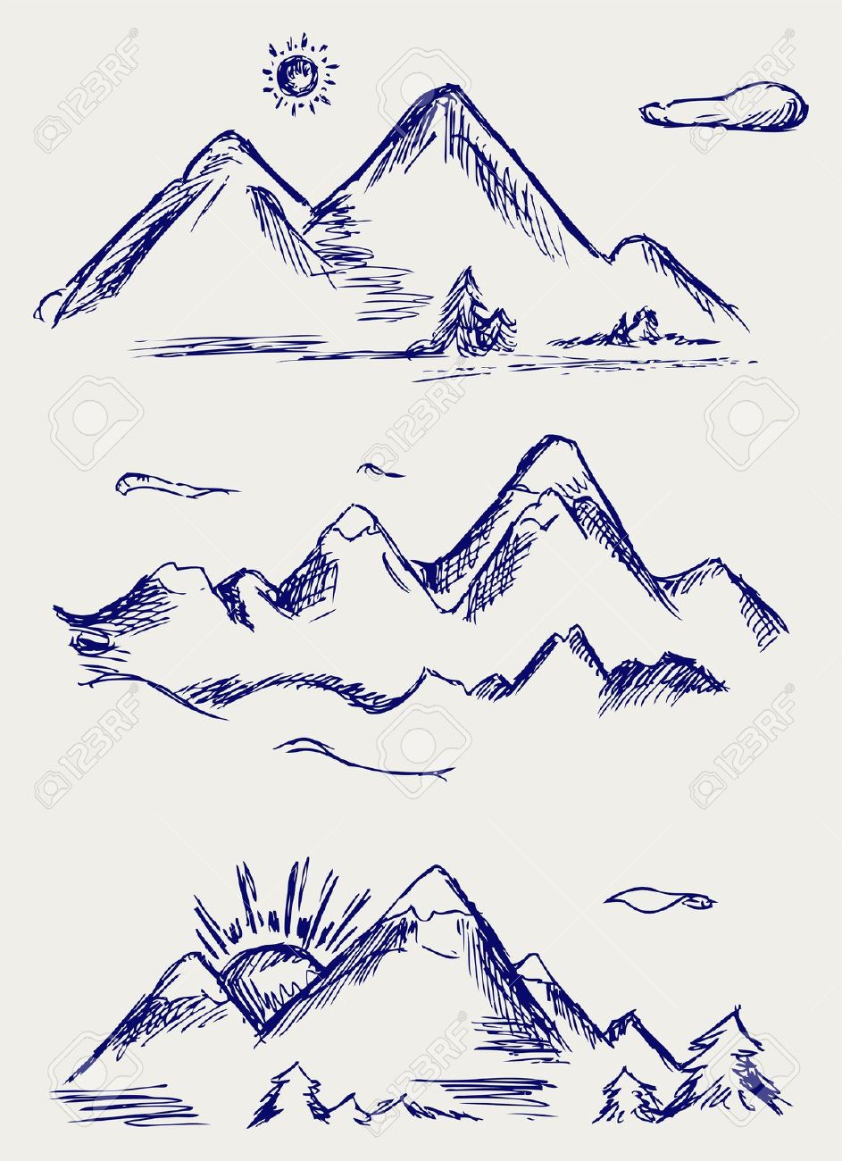 943x1300 Mountain Doodle