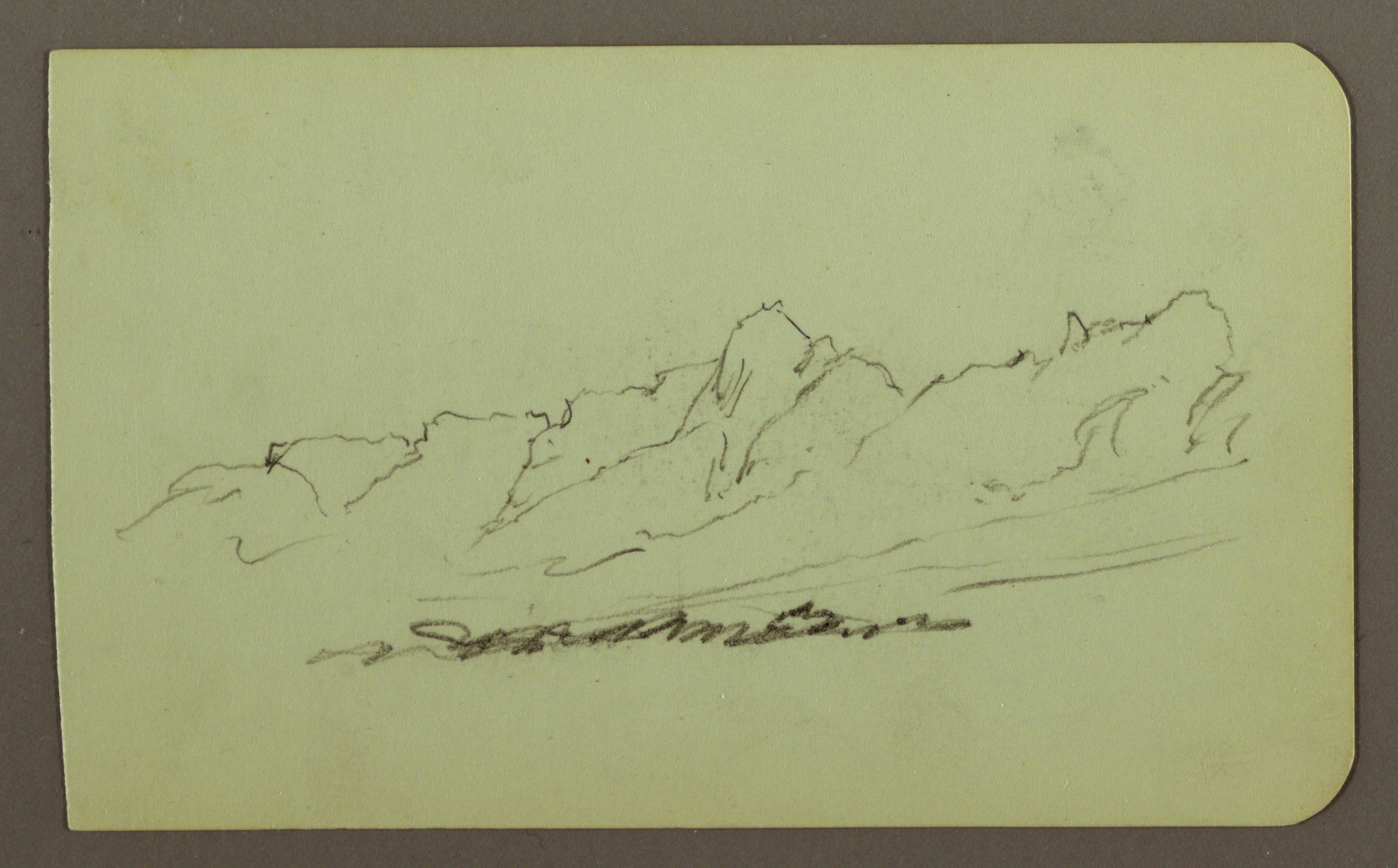 3019x1875 Filedrawing, Mountain Landscape Verso Mountain Range, Figure