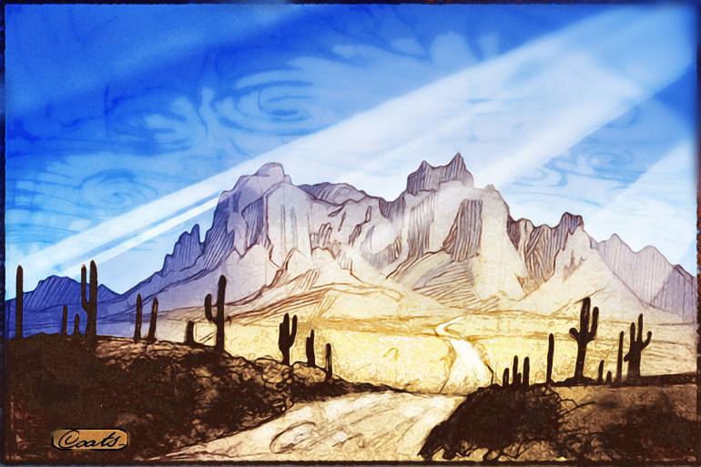 770x513 Saatchi Art Superstition Mountains Drawing By Will Coats