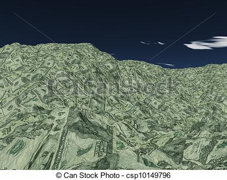 450x357 Money Mountian Of Us Currency Stock Illustration