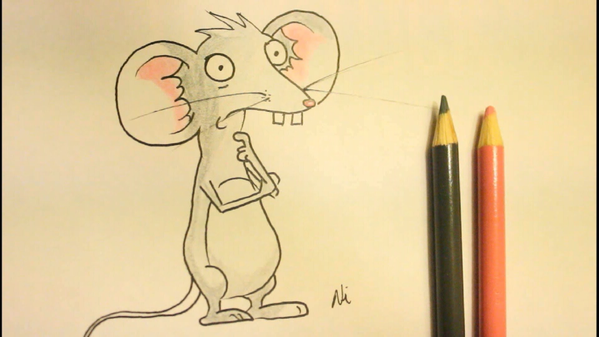 1920x1080 How To Draw A Cartoon Mouseeasy Drawing Lesson For Kidsstep By