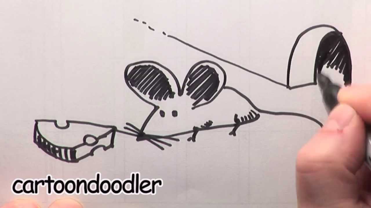 1280x720 How To Draw A Cartoon Mouse With Cheese. How To Draw An Easy