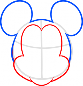 291x302 How To Draw Mickey Mouse For Kids Step 3 Disney World