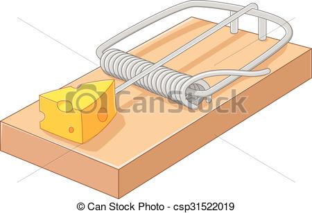 450x308 Vector Illustration Of Cartoon Free Cheese In A Mousetrap Vector