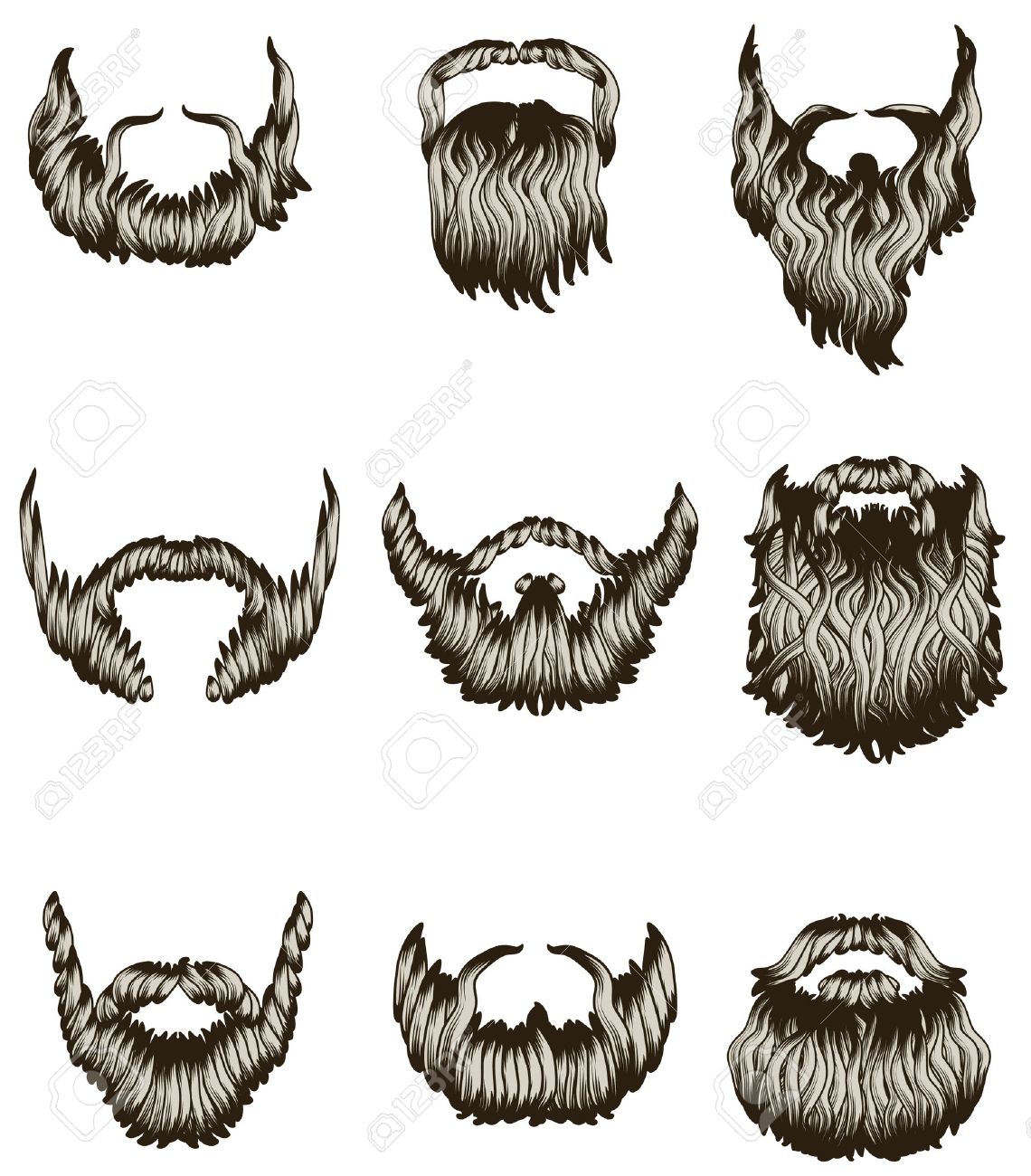 1140x1300 Set Of Hand Drawn Beards Royalty Free Cliparts, Vectors, And Stock