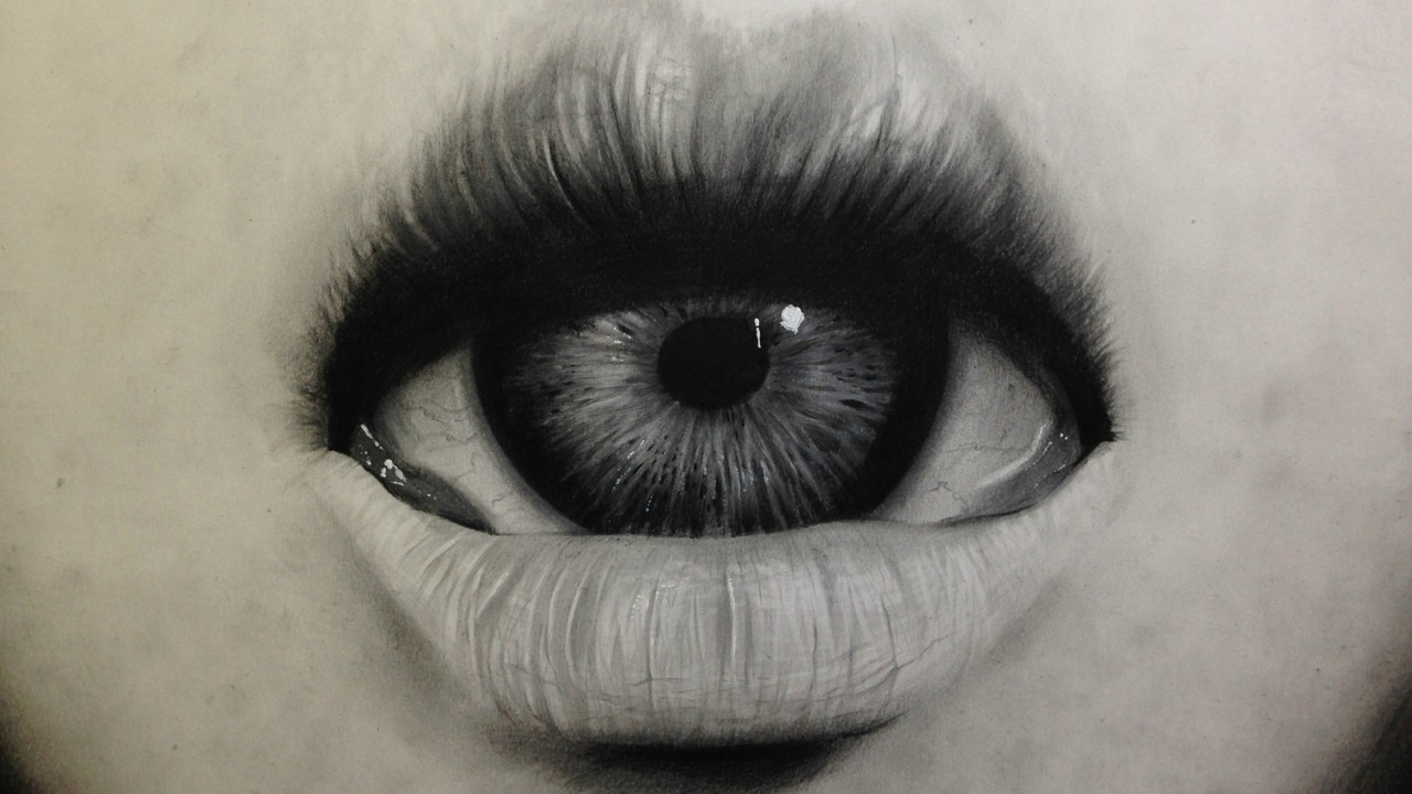 1280x720 Freaky Realistic Drawing Of A Sexy Mouth With Eye