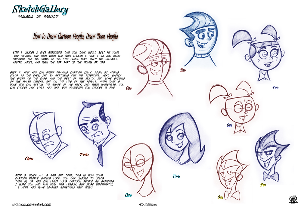 1000x692 How To Draw Cartoon People Draw Toon People By Celaoxxx