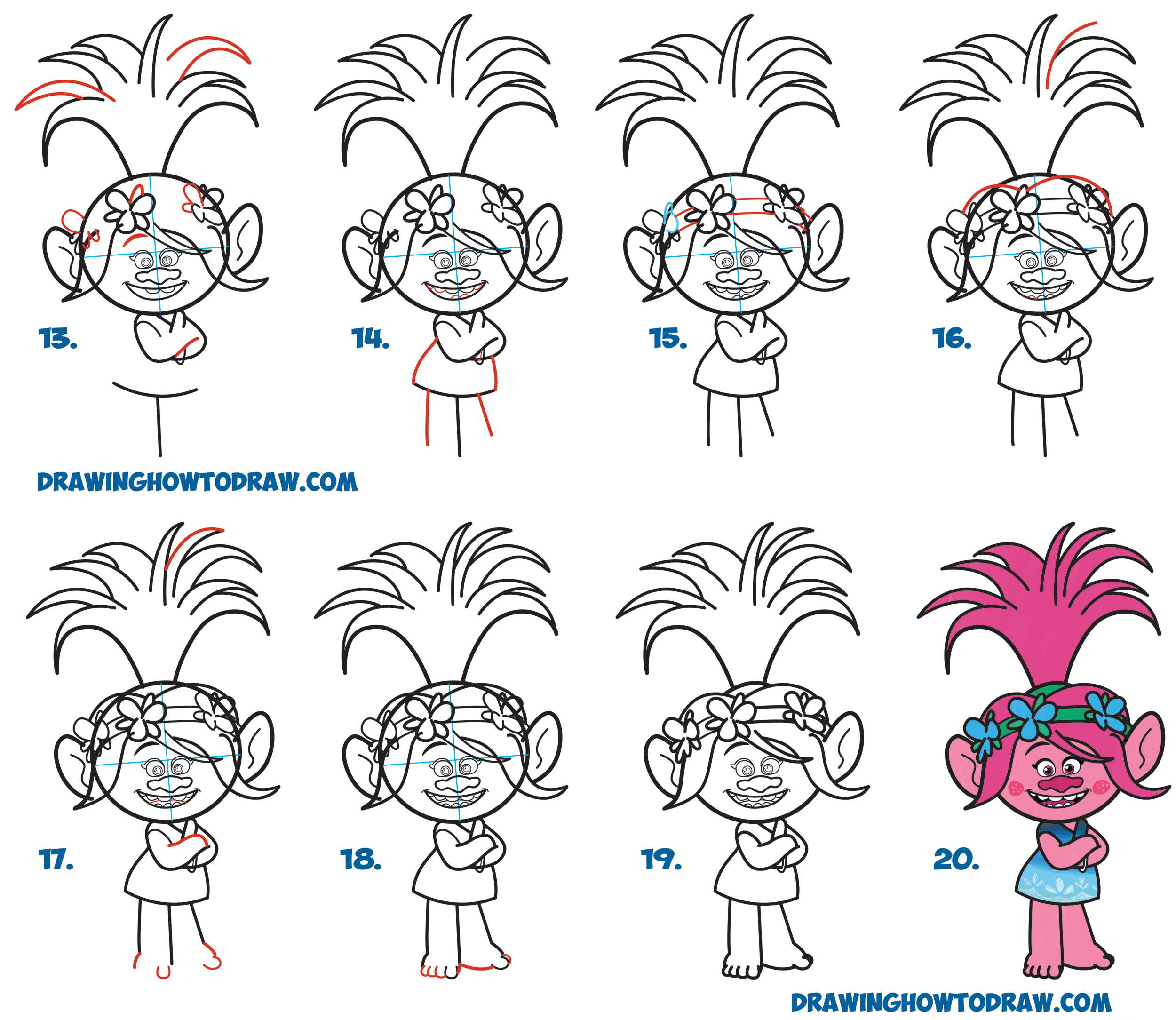 2500x2168 How To Draw Poppy From The Dreamworks Trolls Movie