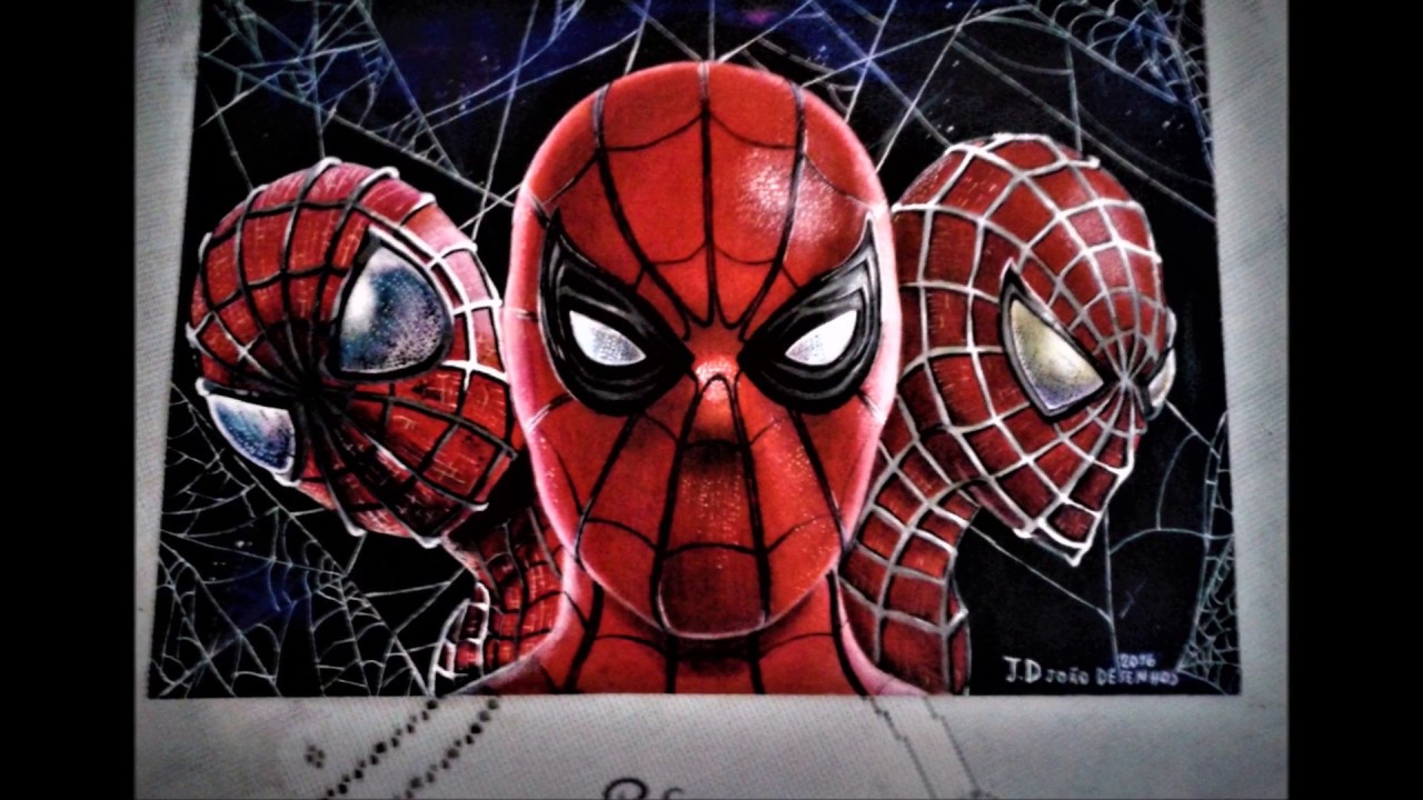 1280x720 Drawing Spider Man Evolution Movies 2002 2014 2017