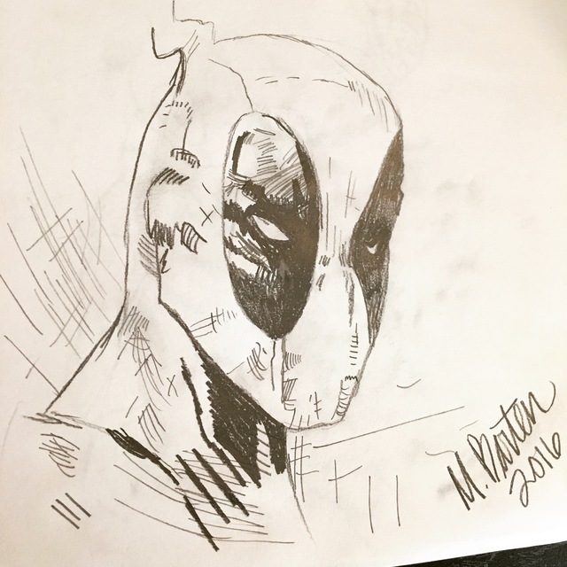 640x640 Molly Barten Artwork Deadpool Sketch Original Drawing Pencil