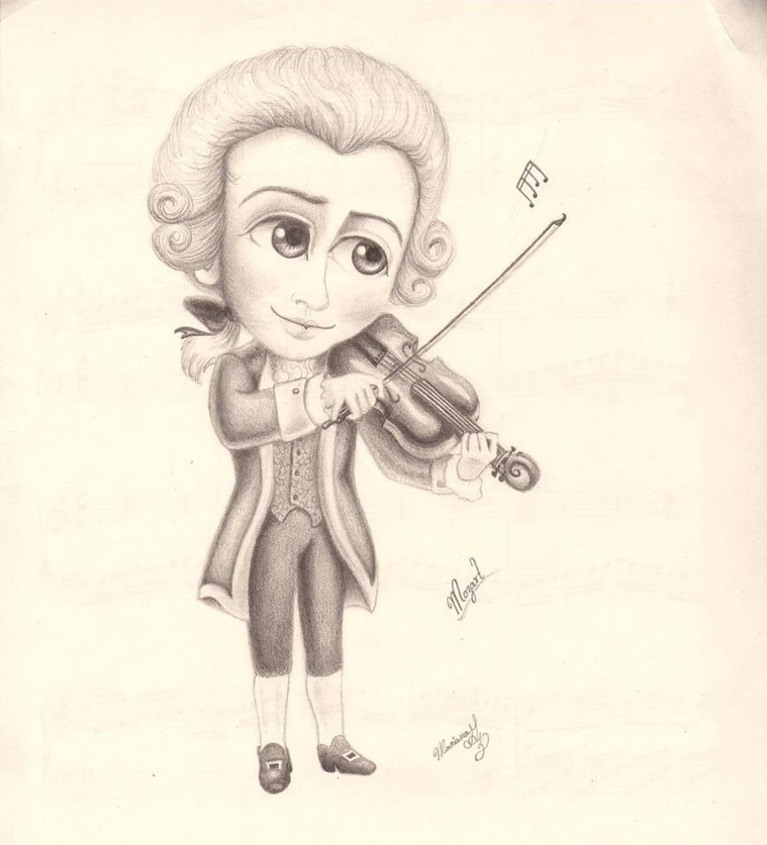 852x938 Mozart Caricatura By Marianachopin1812