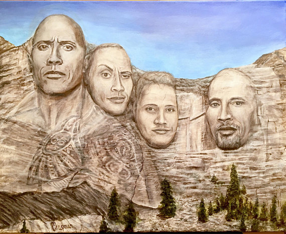 570x466 Mt. Rushmore With Dwayne The Rock Johnson 16 X 20
