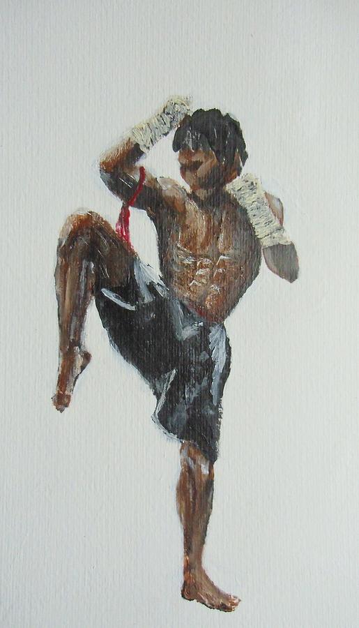515x900 Muay Thai Fighter Painting By Rafal Kilimnik