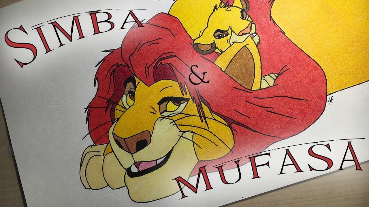 1280x720 Drawing Mufasa And Simba (Of The Lion King)