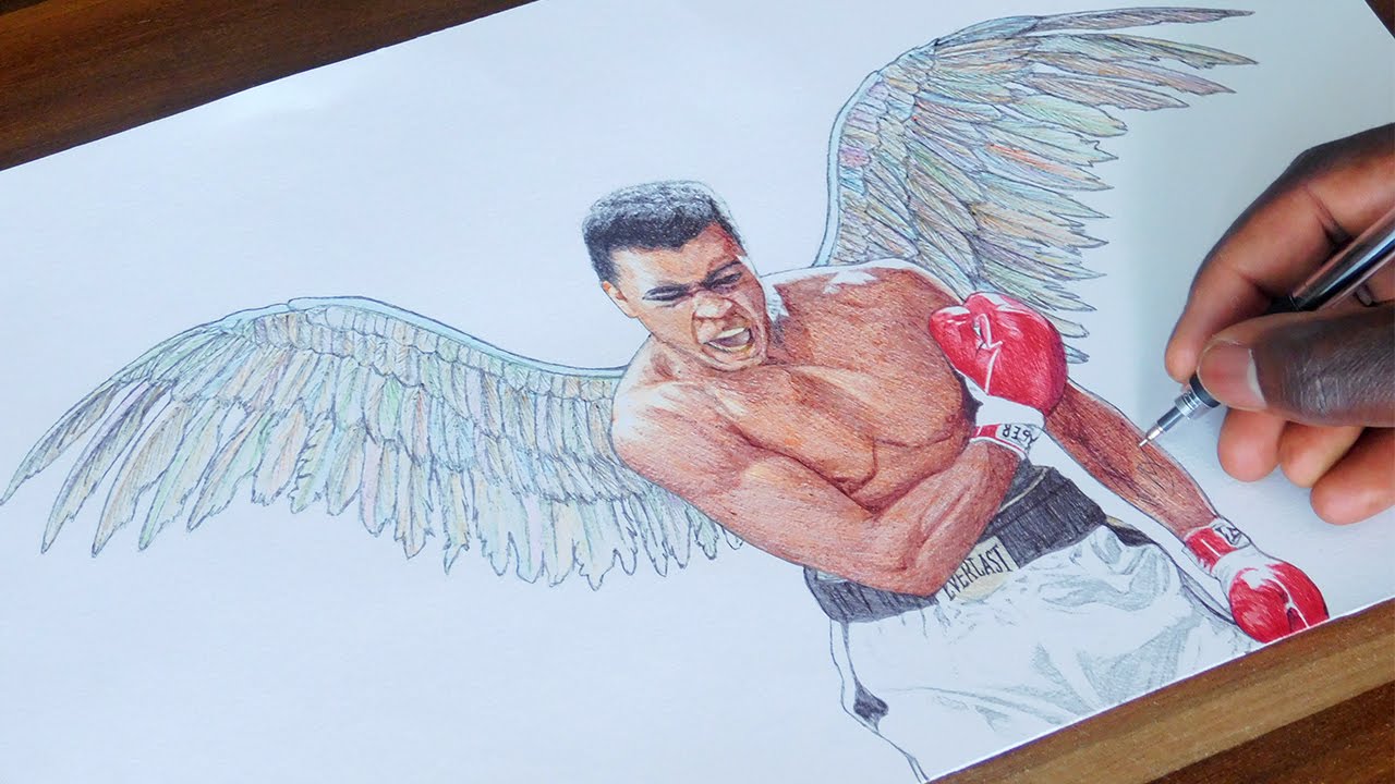 1280x720 Muhammad Ali Tribute Pen Drawing