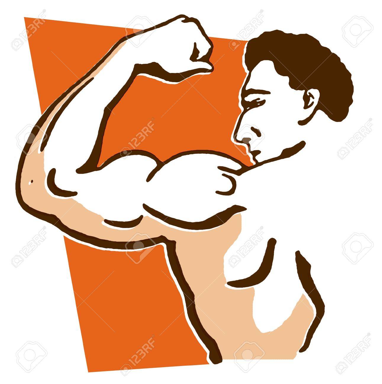 1291x1300 A Line Drawing Of A Muscular Male Stock Photo, Picture And Royalty