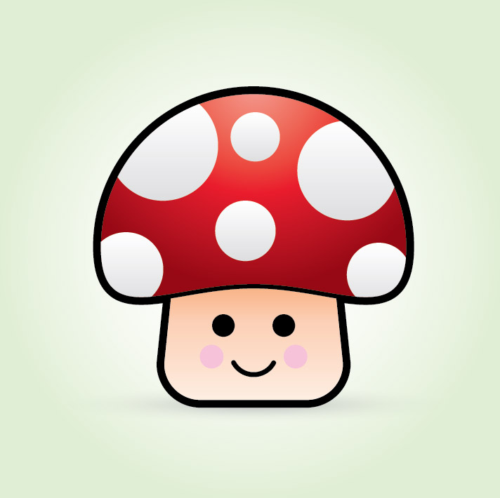 712x710 To Create A Cute Vector Mushroom Character