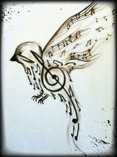 236x315 Music And Birds Amazingly Awesome Music Drawings